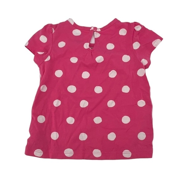 Gap Baby Pink White Polka Dot Short Sleeve Top Size 18-24 Months - Picture 3 of 5